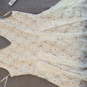 White Peach mini dress with nude underlayment size 11 Junior